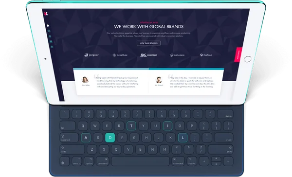 Nanosoft dizaynının cihaz üzərində illüstrasiyası
